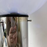 Mid – century Large glass table lamp with blue swirl , 1970s Italy