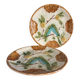 Set of 2 Salins Barbotine Plates - Vintage Parakeet Decor - service