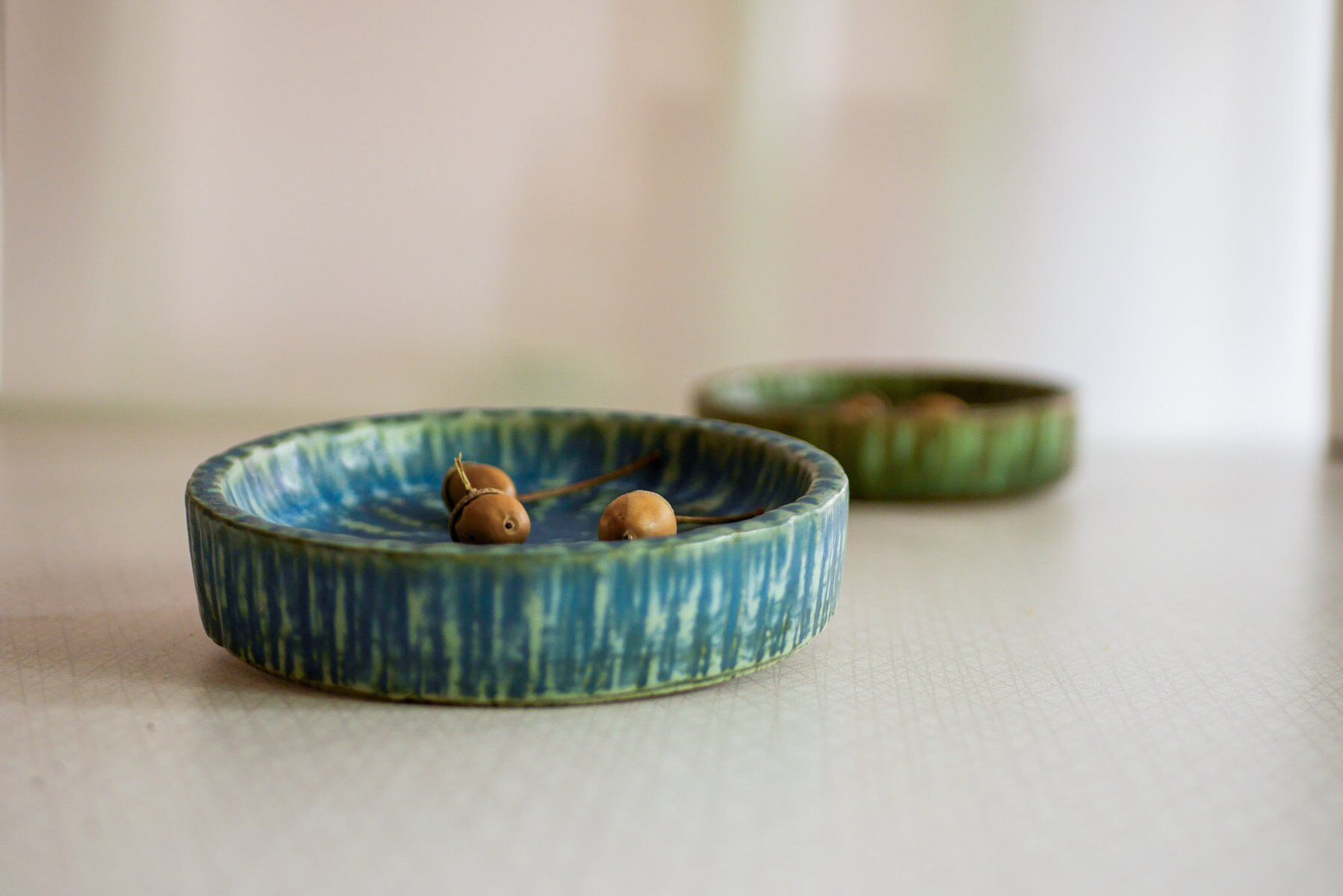Scandinavian art pottery Birka bowls by Gunnar Nylund for Rörstrand, 1960s, set of 2