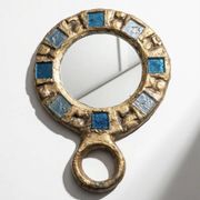 Hand mirror in gilded lead by Irena Jaworska (student of Line Vautrin)