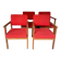 Set of 4 red armchairs - 70s