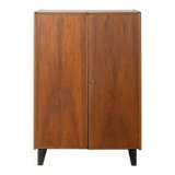 Classic home office from the 1950s, walnut veneer, illuminated interior