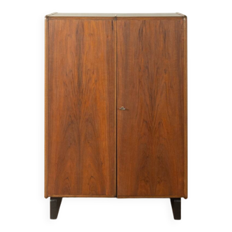 Classic home office from the 1950s, walnut veneer, illuminated interior