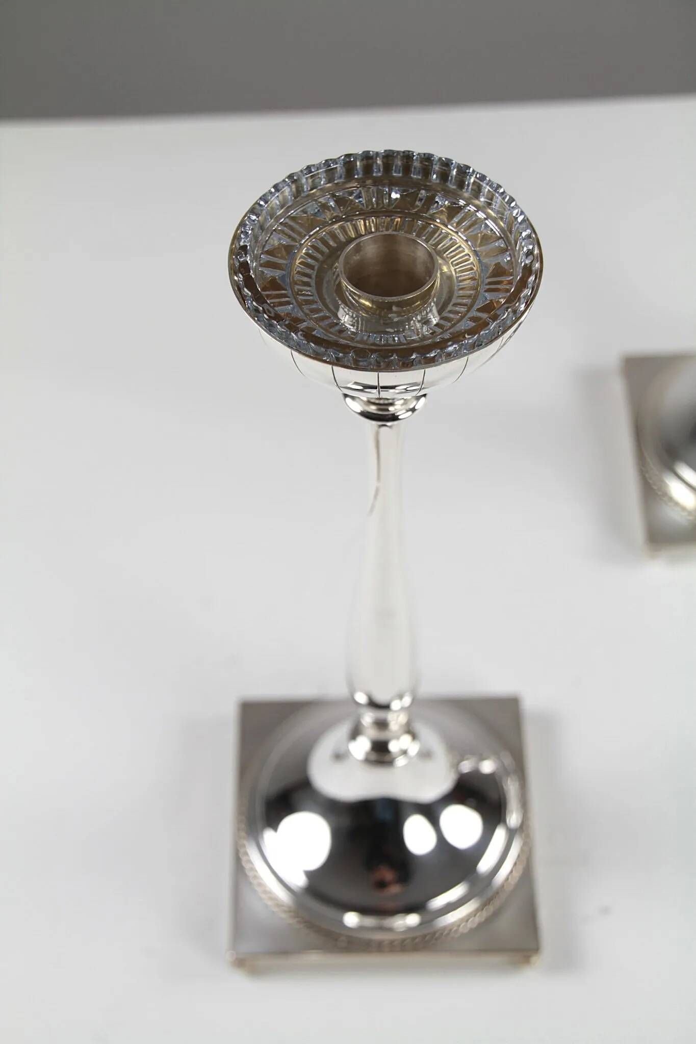 Gunnar Ander for Ystad-Metall: Pair of “Nysilver” candle holders, 1960s