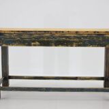 1950s Patinated Pine Tree Wooden Table, Czechoslovakia