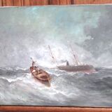 Marine painting oil on canvas by Paul SEIGNON late 19th century