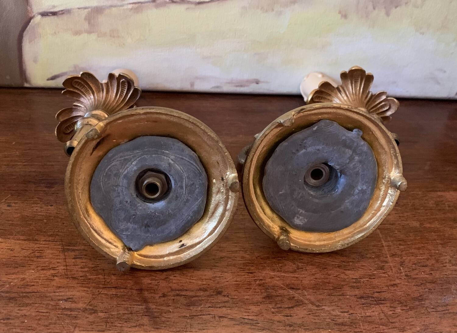 Bronze candlesticks lamp bases