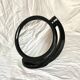 Small vintage black plastic swivel makeup mirror - Space Age Design - 1970s