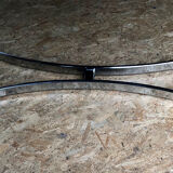 Smoked glass table and chrome legs