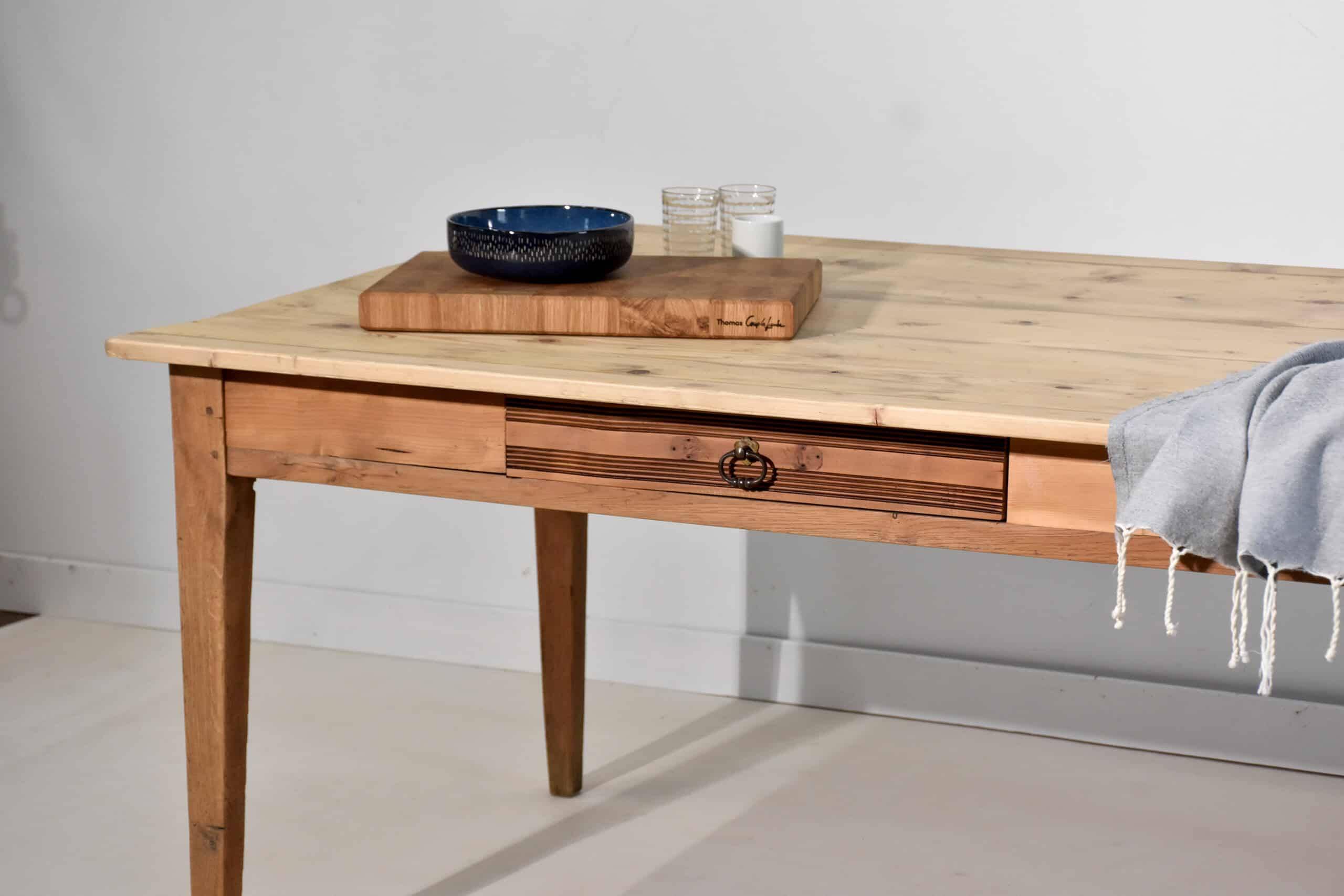 Vintage farmhouse table, oak legs