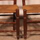 2 rush-seated oak chairs - 19th century