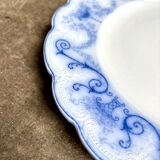 Sarreguemines round dish in blue earthenware, "Basket" service