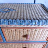 Vintage rattan dresser