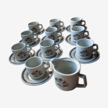 Service of 10 sologne porcelain coffee cups