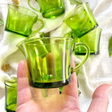 Set of 8 cups vintage green glass Duralex