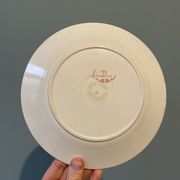 Set of 4 old flat plates Terre de Fer, earthenware of Badonviller