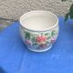 White glazed ceramic pot cover slurry vintage fruit