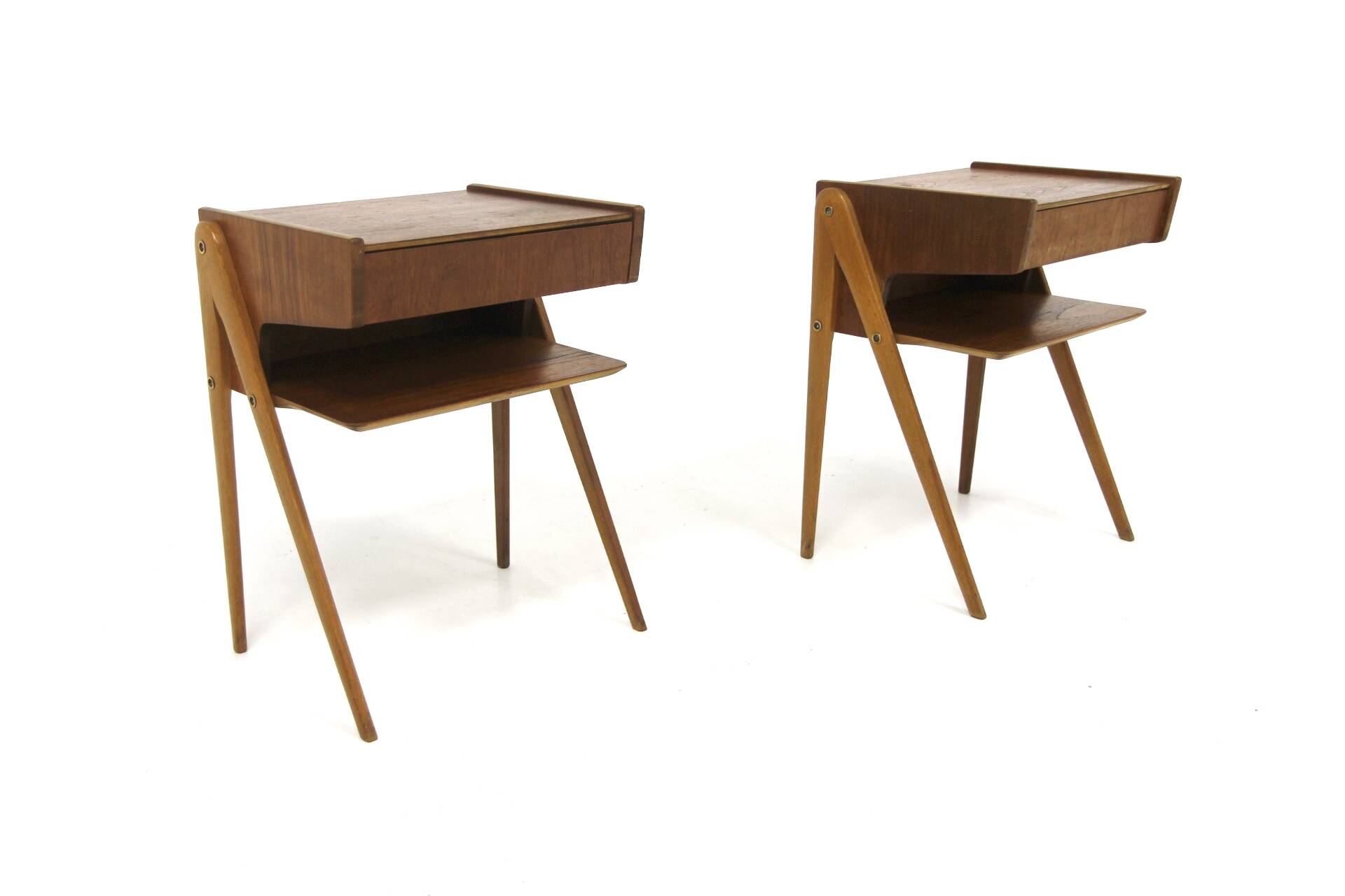 Set of 2 teak bedside tables, Sweden, 1960