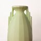 Art Deco vase in fine apple green earthenware, Sarreguemines.