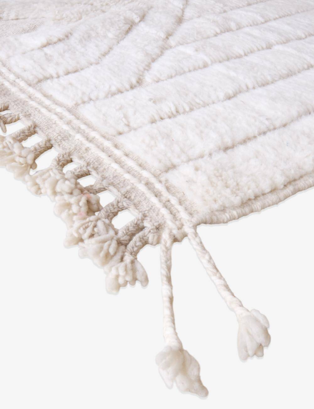 Beni Ouarain White Rug - 253 x 153 cm