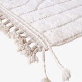 Tapis Blanc Beni Ouarain - 253 x 153 cm