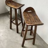 Pair of brutalist high stools