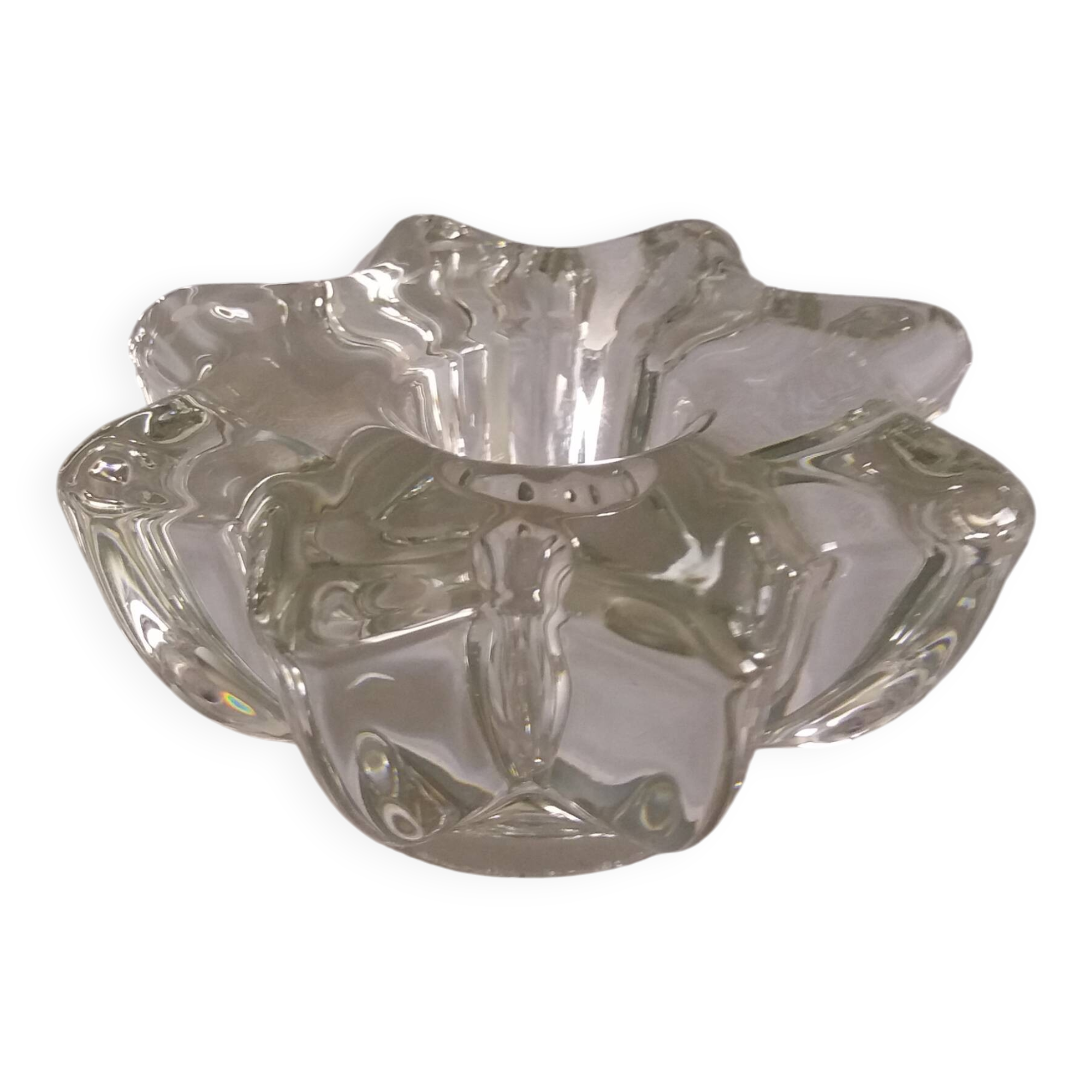 Star or flower candle holder in glass or crystal