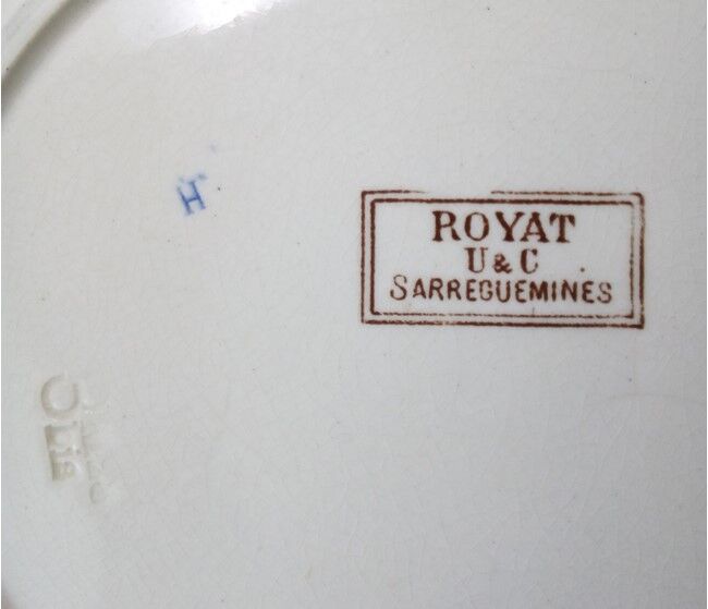 Suite de 6 assiettes Sarreguemines Royat