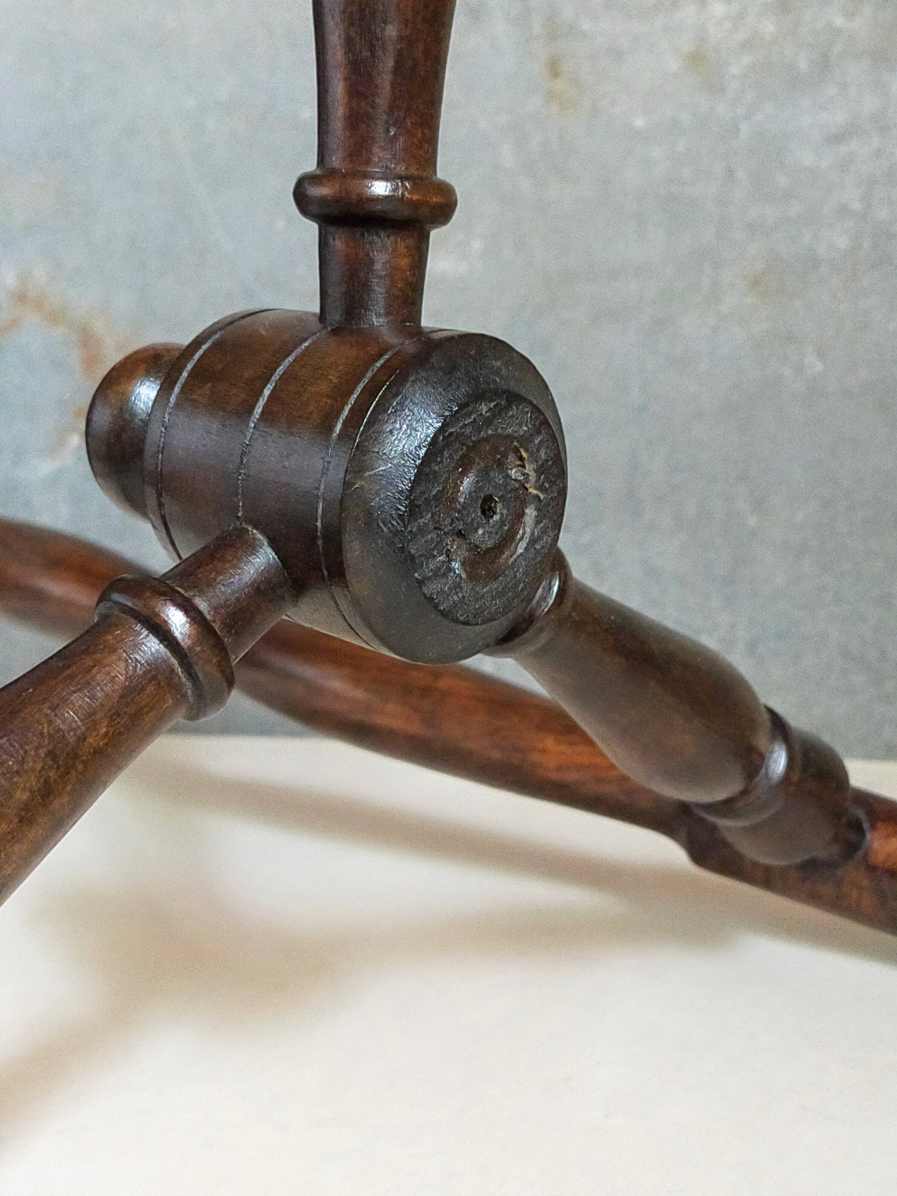 Vintage turned solid wood tripod stool
