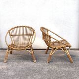 Pair of rattan armchairs
