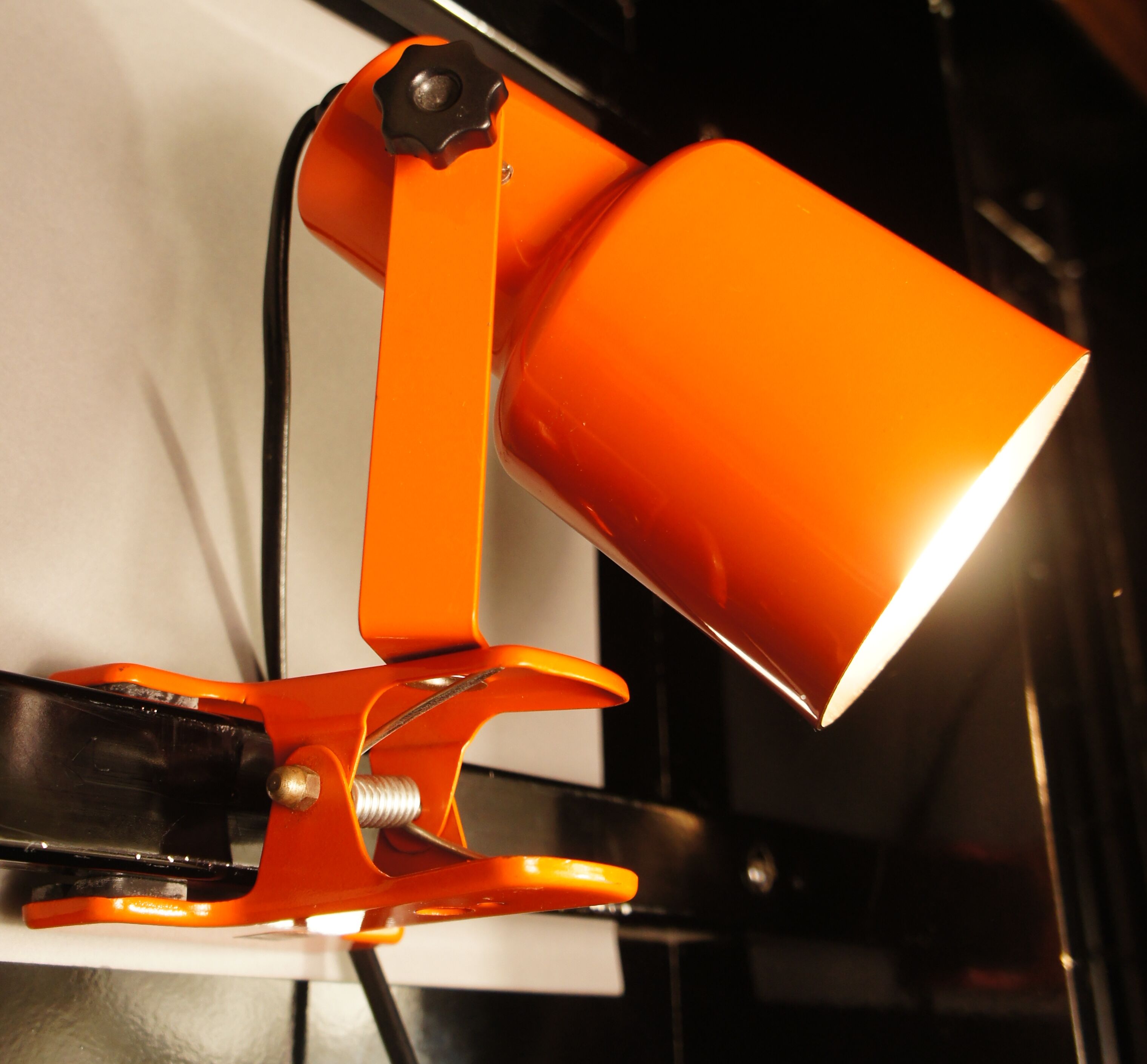 Philips orange 1970 adjustable clamp spot