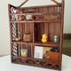 Vintage bamboo and rattan wall shelf from the 70s
