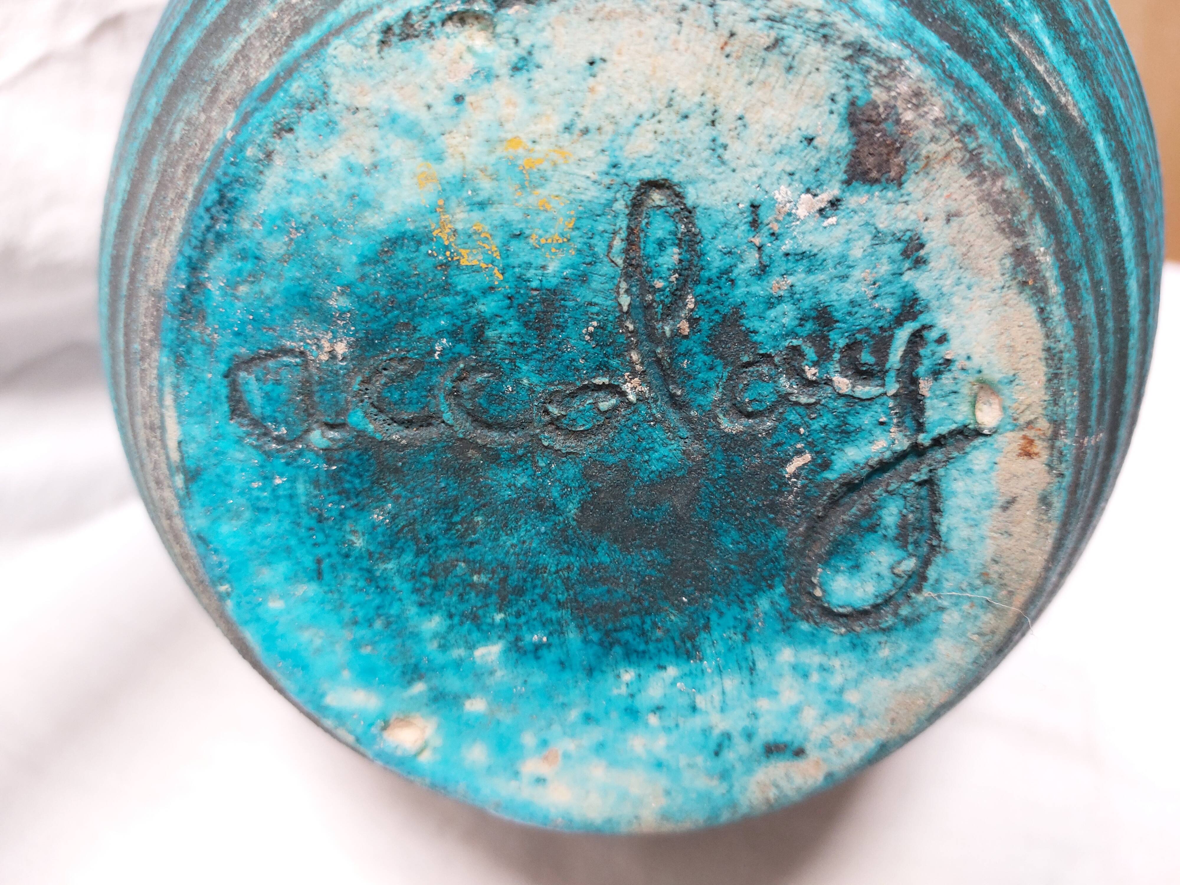 Large blue ceramic vase "Gauloise" – Potiers d’Accolay – Year 60