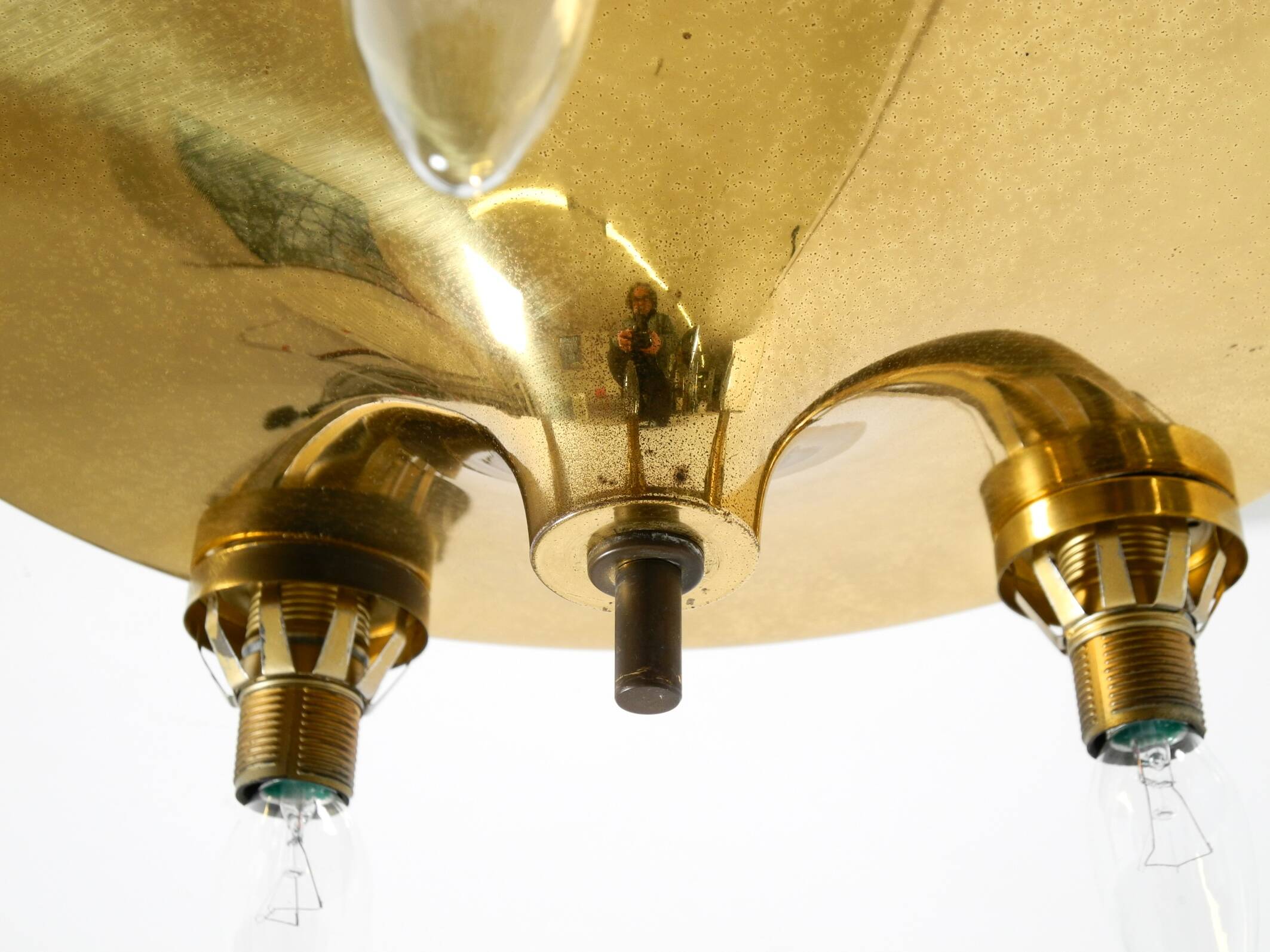 1960s Space Age brass ceiling lamp with 5 glass balls