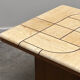 Graphic travertine tile coffee table on oak base, 1970s