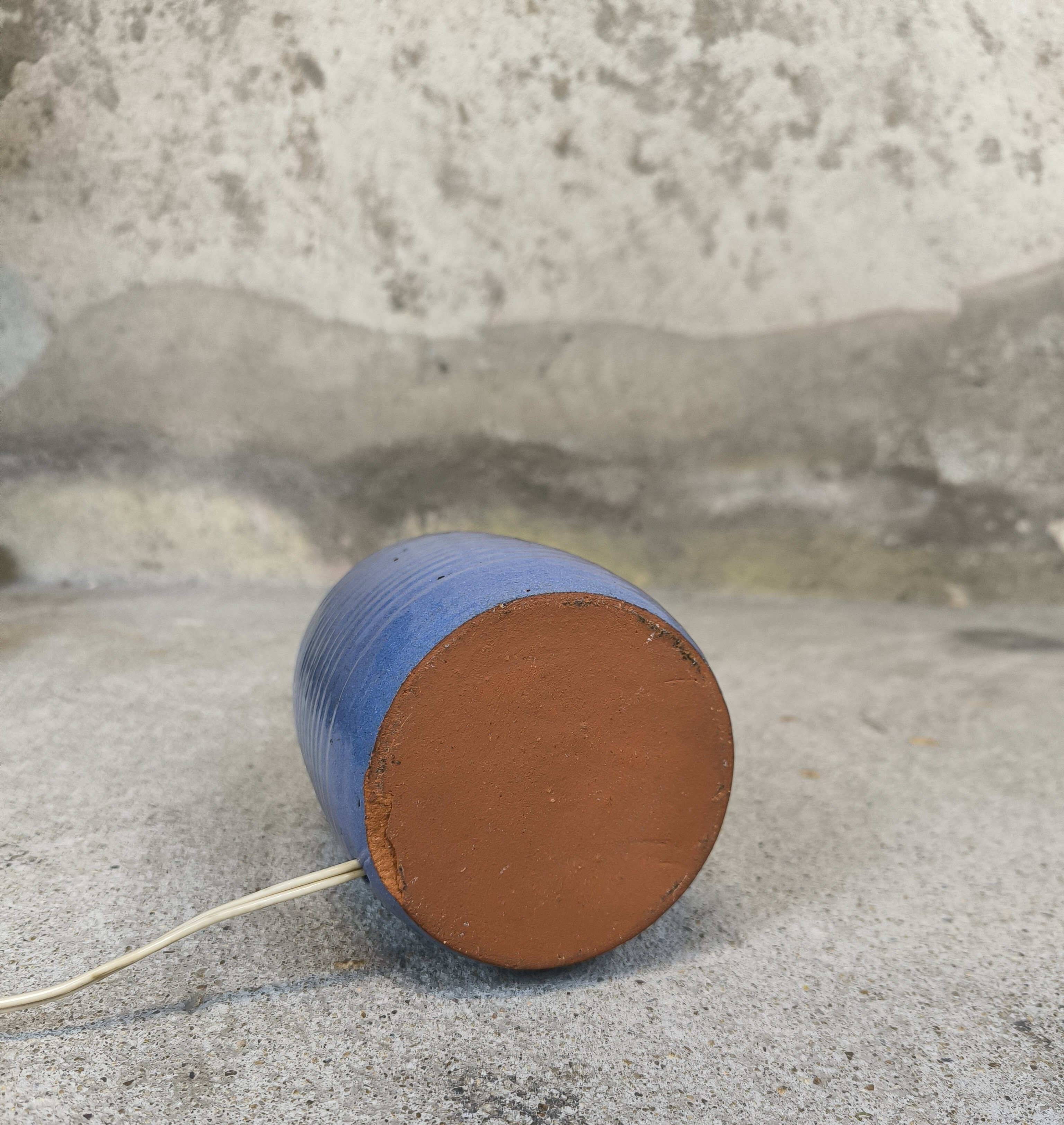 Vintage blue ceramic lamp