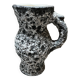 Vintage black and white textured ceramic pitcher – Fat Lava brutali style