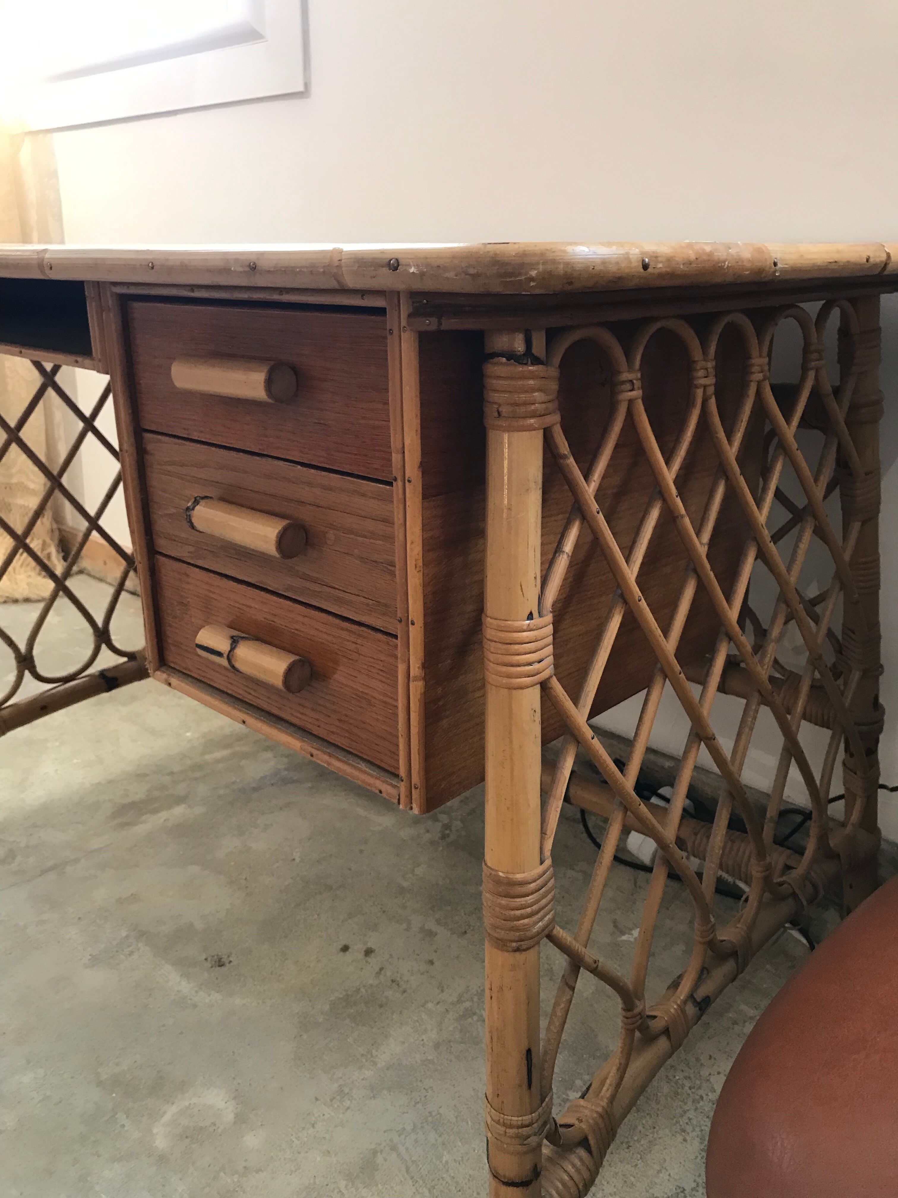 Rattan desk