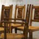 Set of six chairs and two brutalist armchairs mid-century 1950'