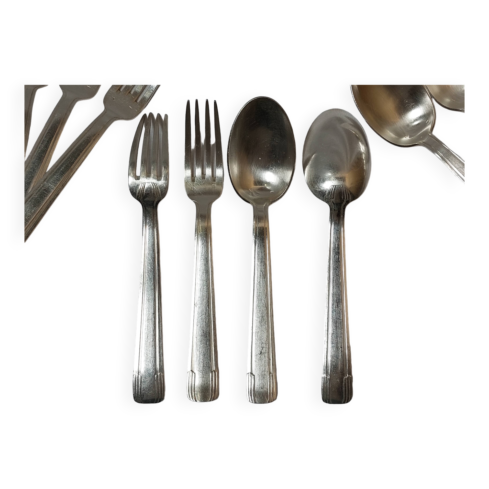 Cutlery set 24 pieces Art Deco in silver metal 84g - Goldsmith's mark
