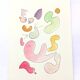 Original abstract painting – coloured organic shapes
