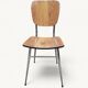Pair of Vintage Chrome and Wood Chairs - 1980s - Formica