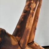 Antique bamboo wardrobe with mirror — exotic style, late 19th century