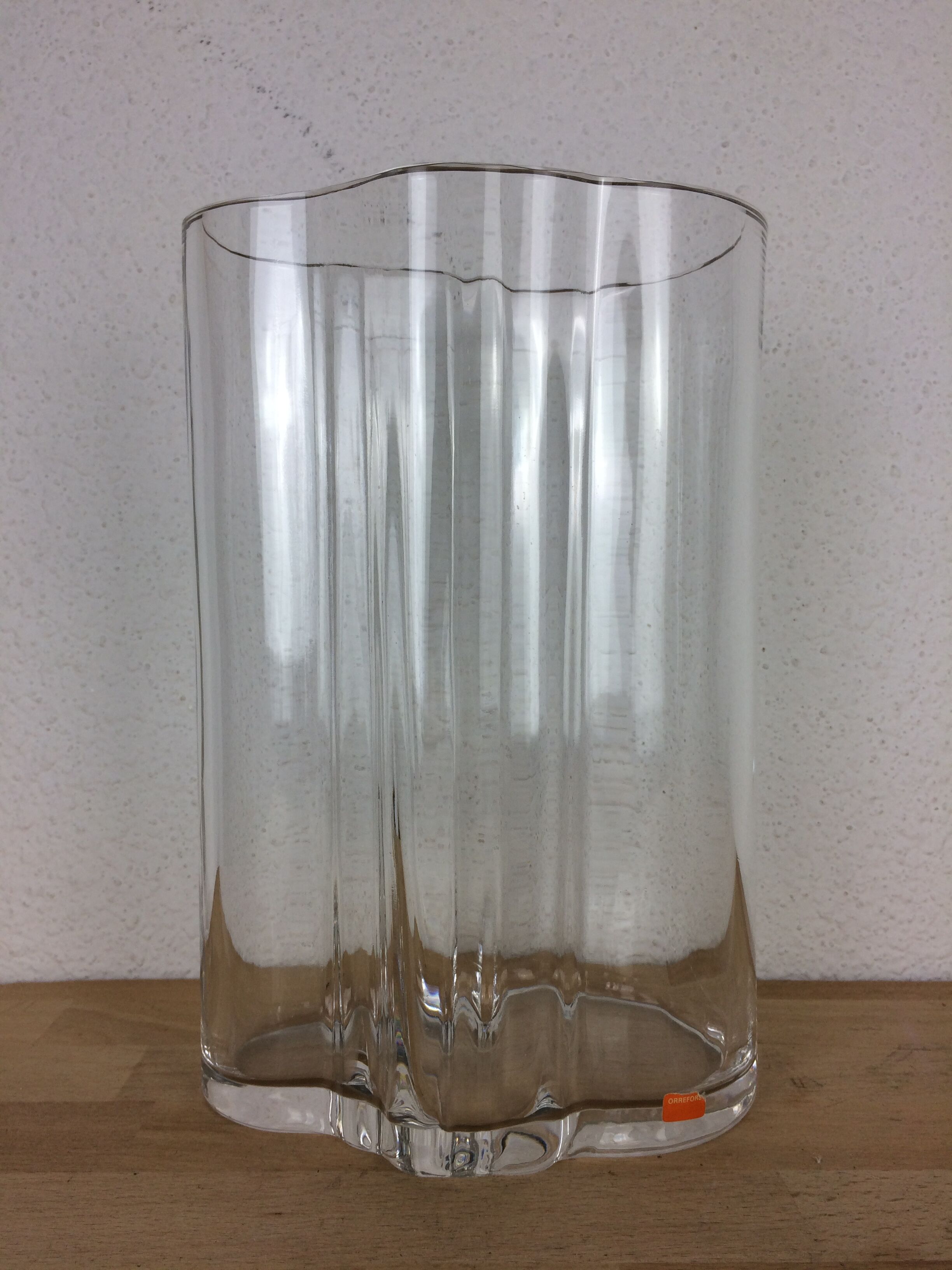 Vase Orrefors in crystal 27 cm, Scandinavian