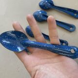 Set of 5 enameled metal spoons