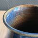 Vintage Blue Stoneware Jug with Grape Cluster Pattern, Ceramic Vase
