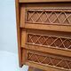 Vintage wood and rattan chest of drawers