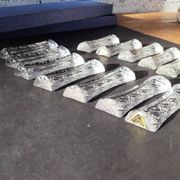 Set of 12 lead crystal knife rests