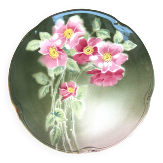 Wall plate called "secret", flower girl by Georges Dreyfus: Japanese anemones