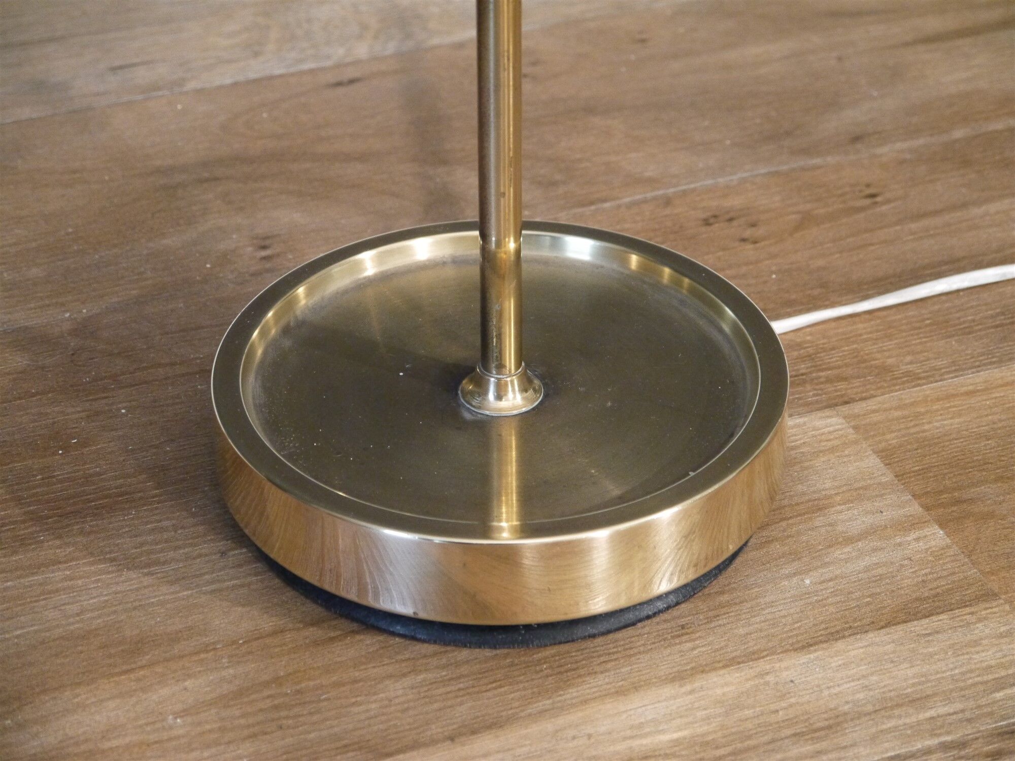 Vintage brass and brushed aluminum floor lamp